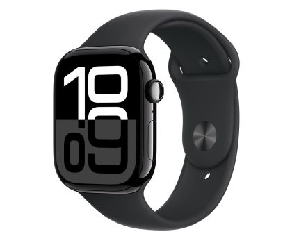 Smartwatch APPLE Watch 10 GPS 46mm koperta z aluminium (onyks) + pasek sportowy rozmiar M/L (czarny)